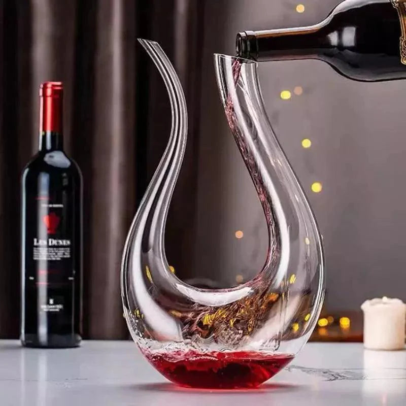 Decanter de Vinho Recipiente de Vidro Cisne Decantador Lenogue