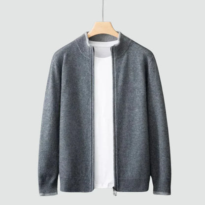 Old Money Pure Cashmere Zip Cardigan