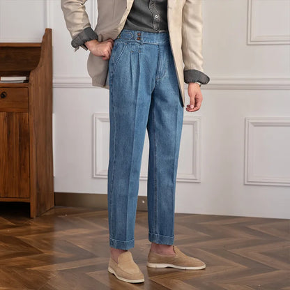 Old Money Vintage High-Waisted Straight Jeans