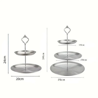 Bandeja de Três Camadas em Aço Inoxidável Expositor de Mesa Lenogue