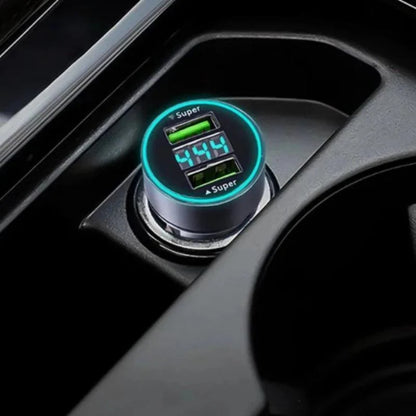 Carregador Rápido de Carro com Display Digital Lenogue - 2 Portas USB de 240W