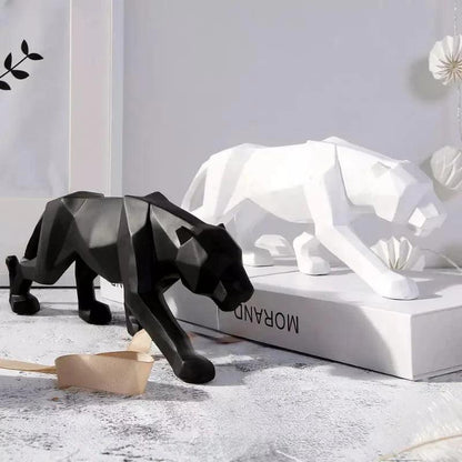 Decoração de Mesa de Resina Estátua Leopardo Lenogue