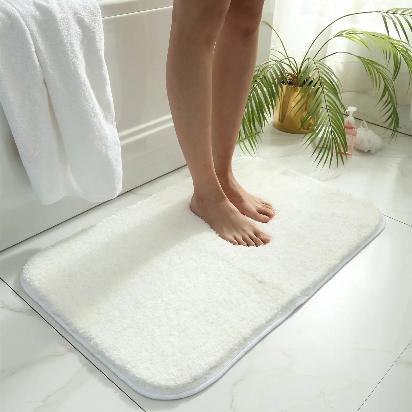 Tapete Acolchoado Antiderrapante e Absorvente Premium para Banheiro Lenogue